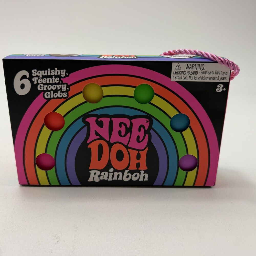 NeeDoh Rainboh Squishy Teenie Groovy Globs Fidget Toy 6 Colors 3+ Set New